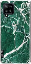 Casetastic Samsung Galaxy A42 (2020) 5G Hoesje - Softcover Hoesje met Design - Dark Green Marble Print
