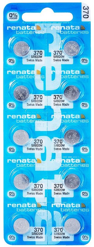 Piles de Piles pour montres Renata 370 (SR920W) - 1,55 V 10 pièces