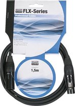 Microfoonkabel DAP X-type FLX01150- bal. XLR/M 3 p. > XLR/F 3 p. 1,50 m