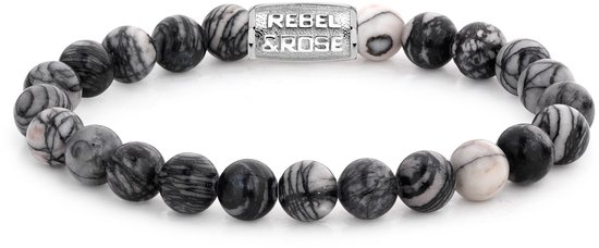 Rebel&Rose armband - Black Wolf - 8mm