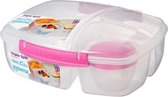 Sistema to go - Triple Split lunchbox met yoghurtbakje - roze - 2 liter