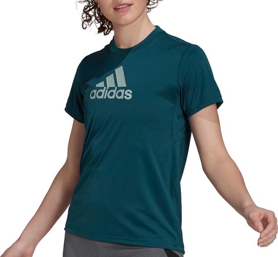 Adidas adidas Designed 2 Move Sportshirt -  - Vrouwen - donkerblauw - lichtgroen