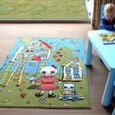 Boomhut kindervloerkleed - kindertapijt - 115 x 150 cm - wasbaar - zacht - duurzame kwaliteit - speelgoed
