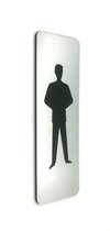 Deurbordje - WC bordje - WC - Toiletbord - Bordje - RVS Look - Pictogram - Heren –  Man - Zelfklevend - 150 mm x 50 mm x 1,6 mm - 5 Jaar Garantie