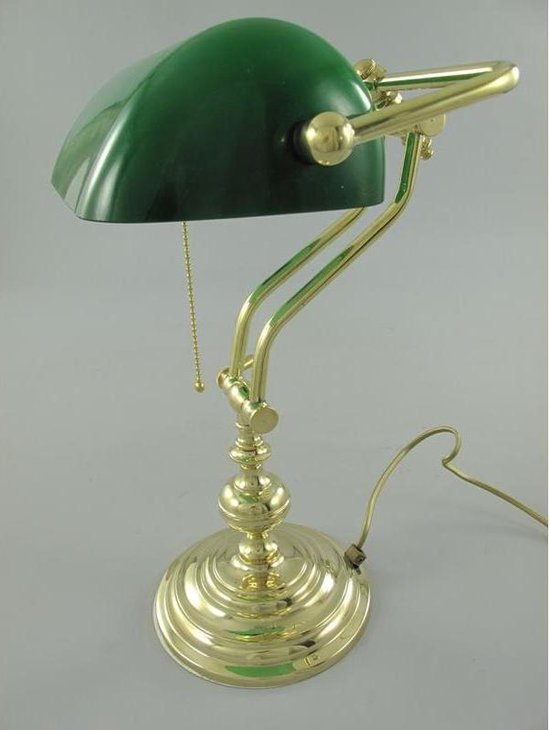 Gloed snelweg duif Bankierslamp Messing - Tafellamp - Klassieke lamp Groen - 40,8 cm hoog |  bol.com