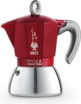 Bialetti New-Moka-Induction - Koffiemaker - Rood - Voor 2 Kopjes en Yourkitchen E-kookboek