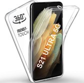 Hoesje Geschikt Voor Samsung Galaxy S21 Ultra Hoesje Dual TPU Case hoesje - Galaxy S21 Ultra 360° Cover 2 in 1 Case ( Voor en Achter) Transparant