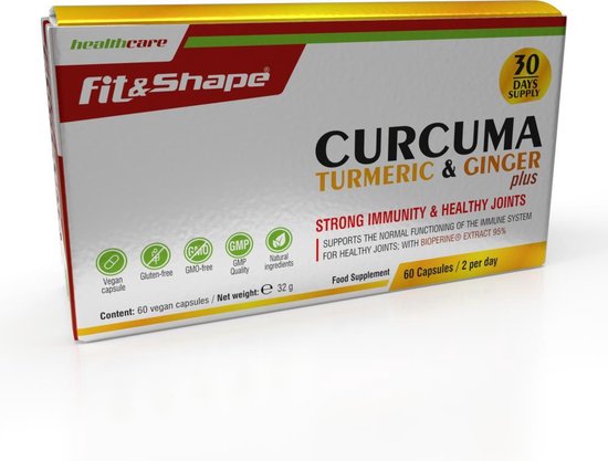 Fit&Shape Curcuma Complex (o.a Kurkuma, gember & Cordyceps)  60capsules