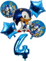 Sonic The Hedgehog Ballonen 4  Jaar Ballonnen set + 10 Blauwe Latex Ballonnen