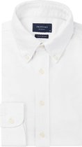 Profuomo - Overhemd Garment Dyed Button Down Wit - Maat XXL - Slim-fit