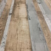 Tafelzeil PVC - Steigerhouten planken bruin - Verkrijgbaar in diverse afmetingen - 250x140cm (rol zending)