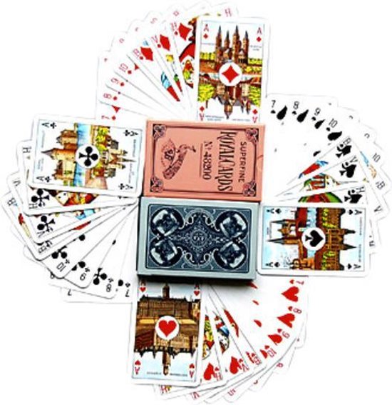 Afbeelding van het spel Luxe set van 2 pakjes Speelkaarten in cadeau cellofaan verpakt  - Hondjes - Gratis Verzonden