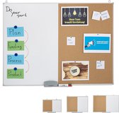 Relaxdays combibord - prikbord en whiteboard - duobord - combinatiebord - magneetbord - 90 x 120cm