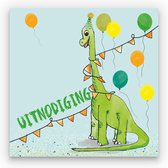 Uitnodiging Dinosaurus - Brontosaurus - Diplodocus - Brachiosaurus - Dino uitnodiging - kinderfeest