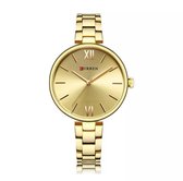 Dames horloge – Quartz - Ø30mm - Goudkleurig - Curren ® giftbox – 1 jaar garantie