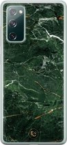 Samsung Galaxy S20 FE siliconen hoesje - Marble jade green - Soft Case Telefoonhoesje - Groen - Marmer