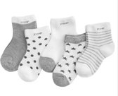 5 paar New born Baby sokken - set babysokjes - 0-6 maanden - grijze babysokken - multipack