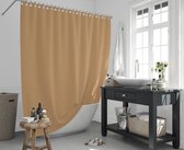 Zethome - Douchegordijn - Badkamer Gordijn - Shower Curtain - Waterdicht - 2x120X200 - Dubbele  Stuk - Sneldrogend en Anti Schimmel -Wasbaar en Duurzaam - | 2 STK | Beige | Inclusief Ringen