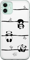 iPhone 11 hoesje - Panda - Soft Case Telefoonhoesje - Print - Zwart