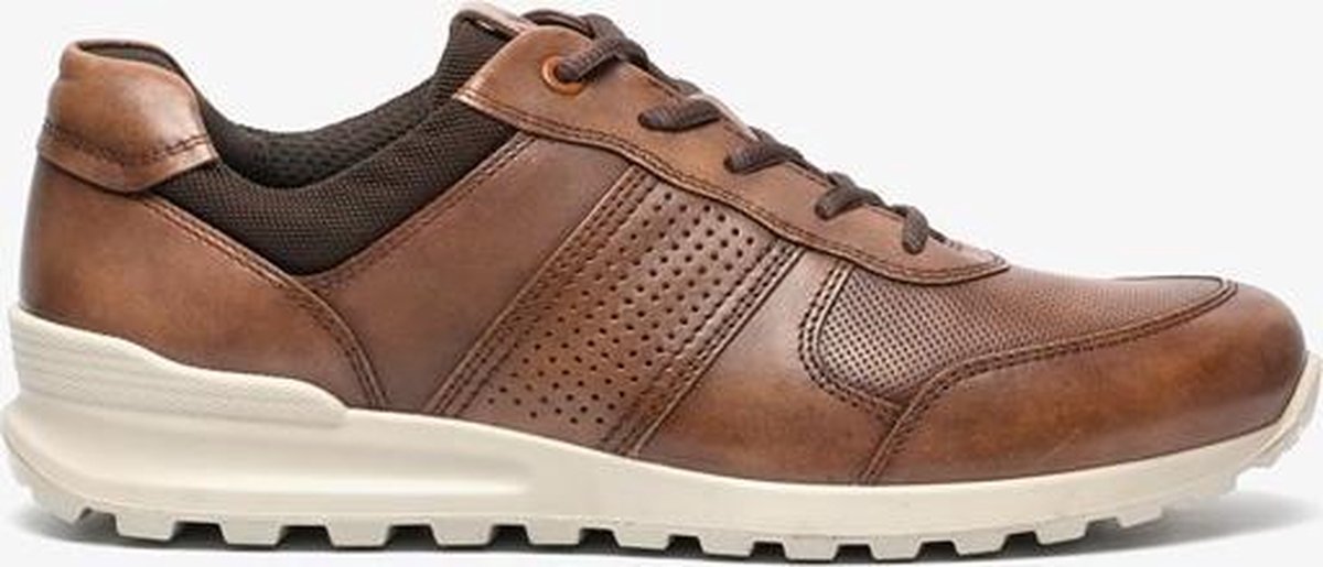 ECCO leren heren sneakers - Bruin - Maat 43 - Echt leer - Uitneembare zool  | bol.com