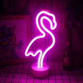 Flamingo | Neonlicht | Tafellamp | Nachtlamp | Decoratieve Lamp | USB | Batterij