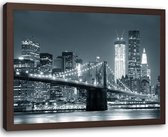 Foto in frame , Brooklyn Bridge New York , 120x80cm , Multikleur , wanddecoratie