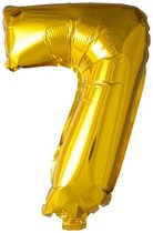 Folie ballon - cijfer 7 - goud - 102 cm