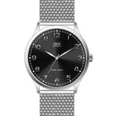 Q&Q by CITIZEN  model GU44j800y zilverkleurig heren horloge met mesh band