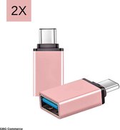 USB-C naar USB-A On-The-Go Adapter/Converter - Set van 2 - Rose