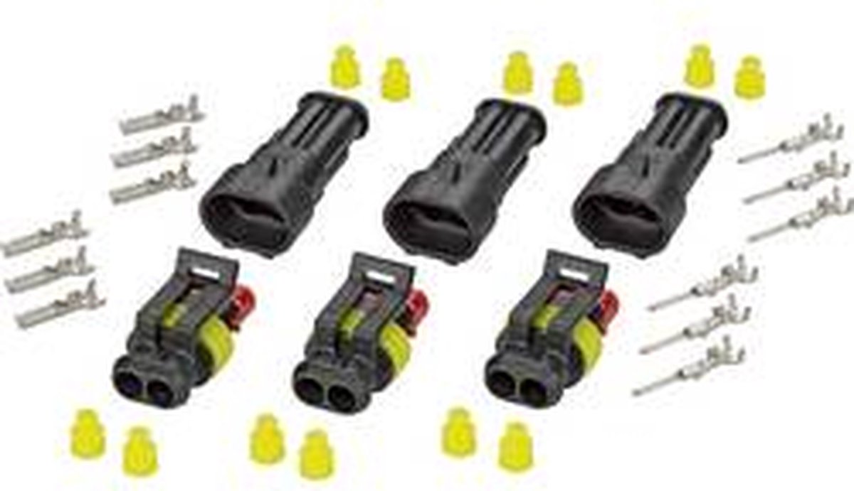 TE Connectivity 30S003 Superseal set AMP-Superseal 1.5mm Series Totaal aantal polen: 2 Rastermaat: 6 mm Inhoud: 1 set(s