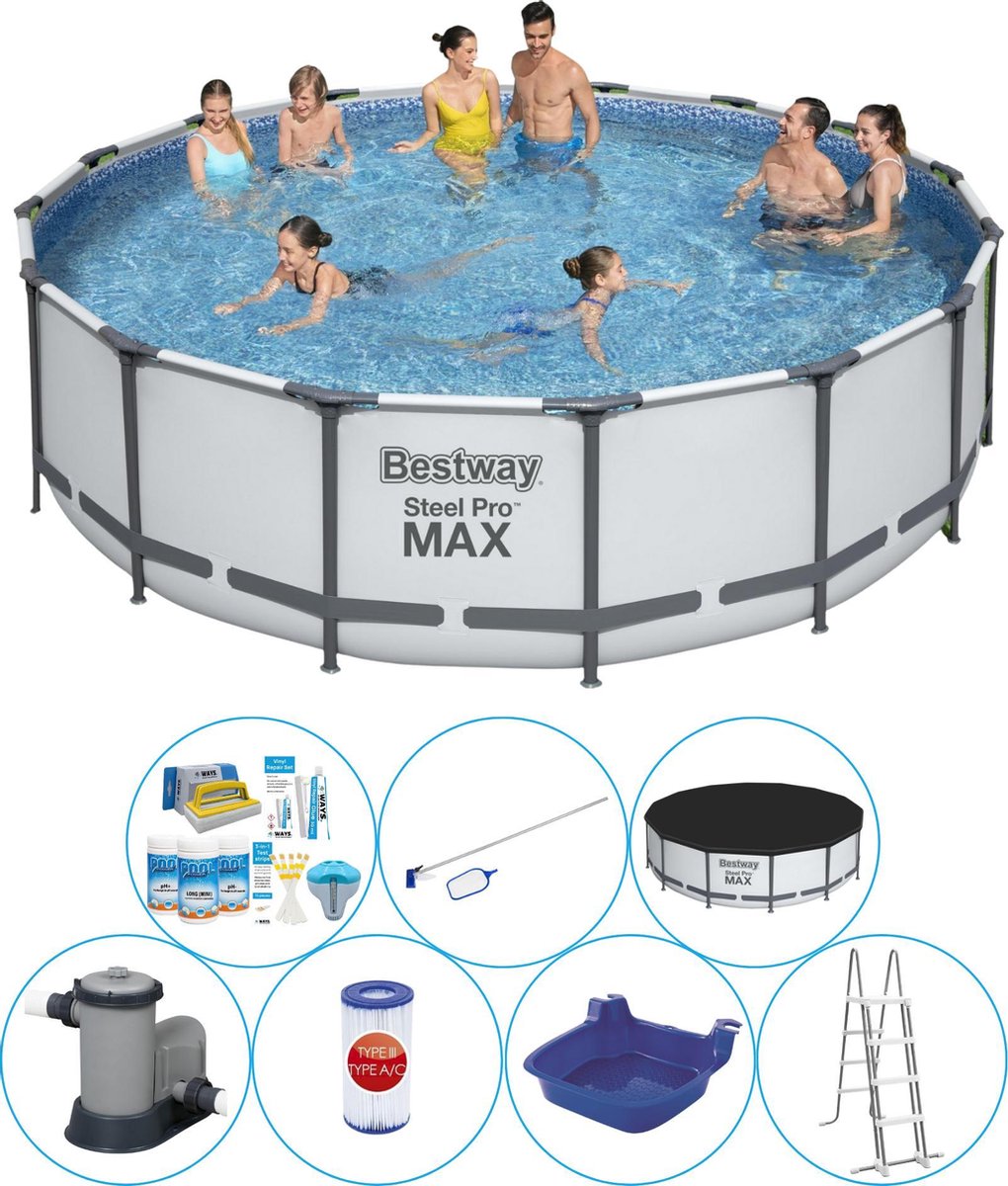 Steel Pro MAX Rond 488x122 cm - Zwembad Super Deal