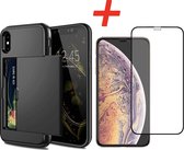 Apple iPhone XS Max Backcover | Zwart | Pasjeshouder