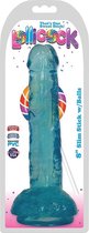 8 Inch Slim Stick with Balls Berry Ice - Blue - Realistic Dildos