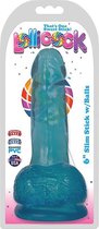 6 Inch Slim Stick with Balls Berry Ice - Blue - Realistic Dildos