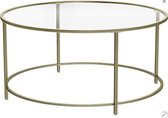 Maison’s Salontafel –Bijzettafel – Rond – Glas – Goud – 90x90x45,5