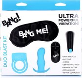 Duo Blast C-Ring, Butt Plug, Bullet, & Blindfold Kit - Blue - Kits