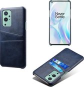 OnePlus 9 Pro hoesje - MobyDefend Lederen Backcover Met Vakjes Voor Pasjes - Blauw - GSM Hoesje - Telefoonhoesje Geschikt Voor: OnePlus 9 Pro