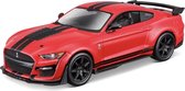 Modelauto Ford Shelby Mustang GT400 2020 rood 15 x 6 x 4 cm - Schaal 1:32 - Speelgoedauto - Miniatuurauto
