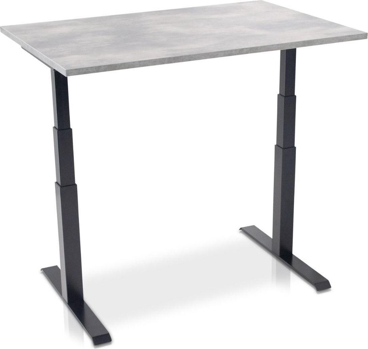 Zit-sta bureau elektrisch verstelbaar - MRC PRO-L 2.0 NEN-EN 527 |  120 x 80 cm |  frame zwart - blad betonlook - met kabelmanagement | memory functie met 4 standen | 150kg draagvermogen