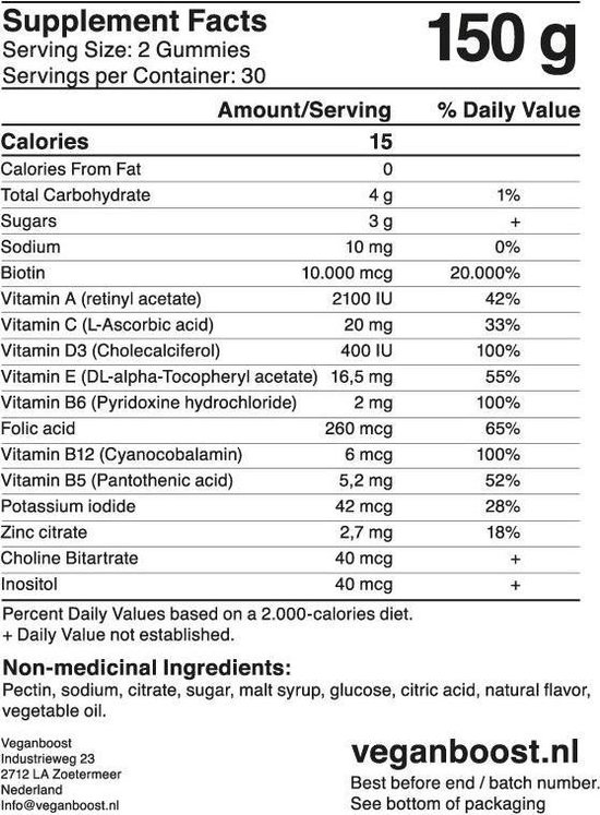 residu dubbel Afwijzen Veganboost Haar Vitamines Gummies - Vitamine E - Vitamine d - Vitamine b12  - Biotine... | bol.com