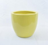 Bloempot geel - aardewerk - klein: 12 x Ø 13 cm