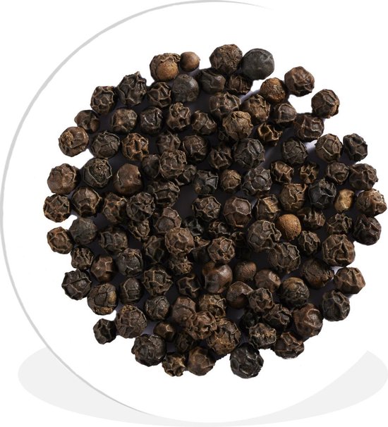 Poivre Rond Rond de grains de poivre noir sur fond blanc Assiette en plastique ...