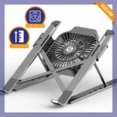 Techgenics Laptop Standaard - Verstelbaar - USB Ventilator - 10 tot 16 Inch - Incl. Luxe Opbergtas