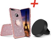 Huawei Y6 2018 Backcover - Roze - Magnetisch - Glitter TPU + Magneet"