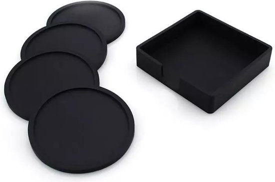 Eldur Onderzetters met zwart (4 stuks) - Onderzetter Glazen Onderzetters... | bol.com