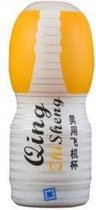 Qing Masturbator Cup - Voor Mannen - Suction Cup - Pocket Pussy - Verstelbare Zuigkracht - Wit/Oranje