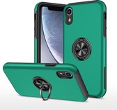 Hard Cover met ring en magneet geschikt voor Apple iPhone XR Hoesje Groen - Shockproof