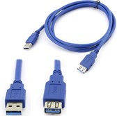 USB M/V Uitbreidingskabel - USB 3.0 Uitbreidingskabel - Laptop Kabelconnector - Hard Disk Drive blauw - 2M