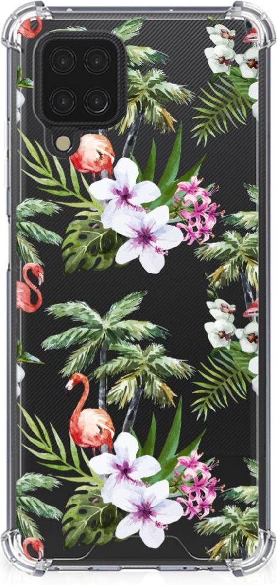 Samsung Galaxy A12 Case Anti-shock Flamingo Palms