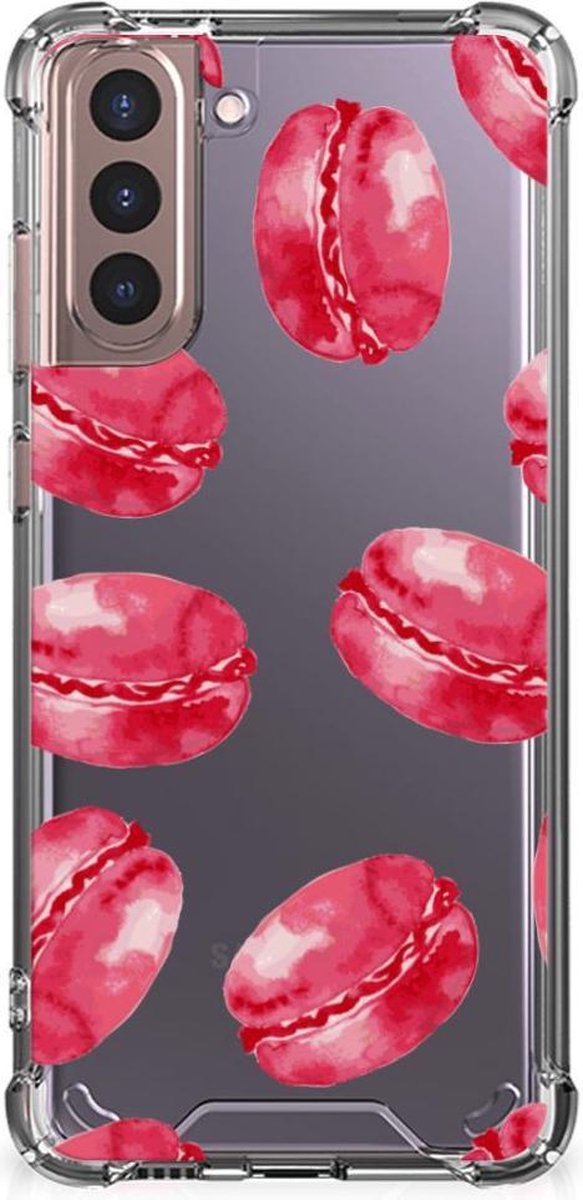 Samsung Galaxy S21 Plus Beschermhoes Pink Macarons